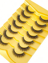 7pcs/Set Short 3D Mink Eyelashes, Russian DD Curl, Handmade, Natural Fluffy &amp; Thick