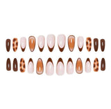 A Box Of 24 Medium Square Nails, Soft Pink Floral Design On White Background