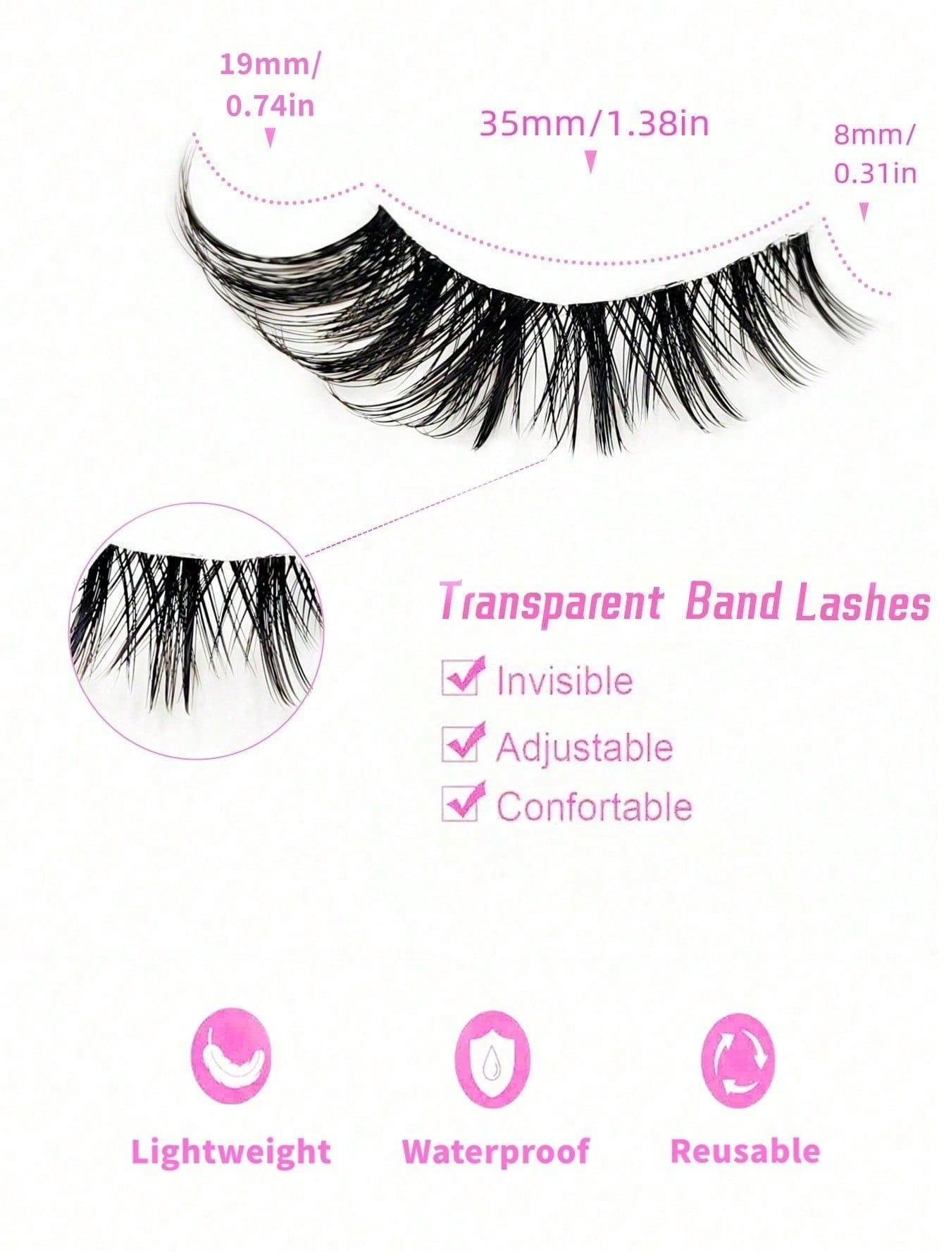 Asiteo 5 Pairs Cat Eye False Eyelashes