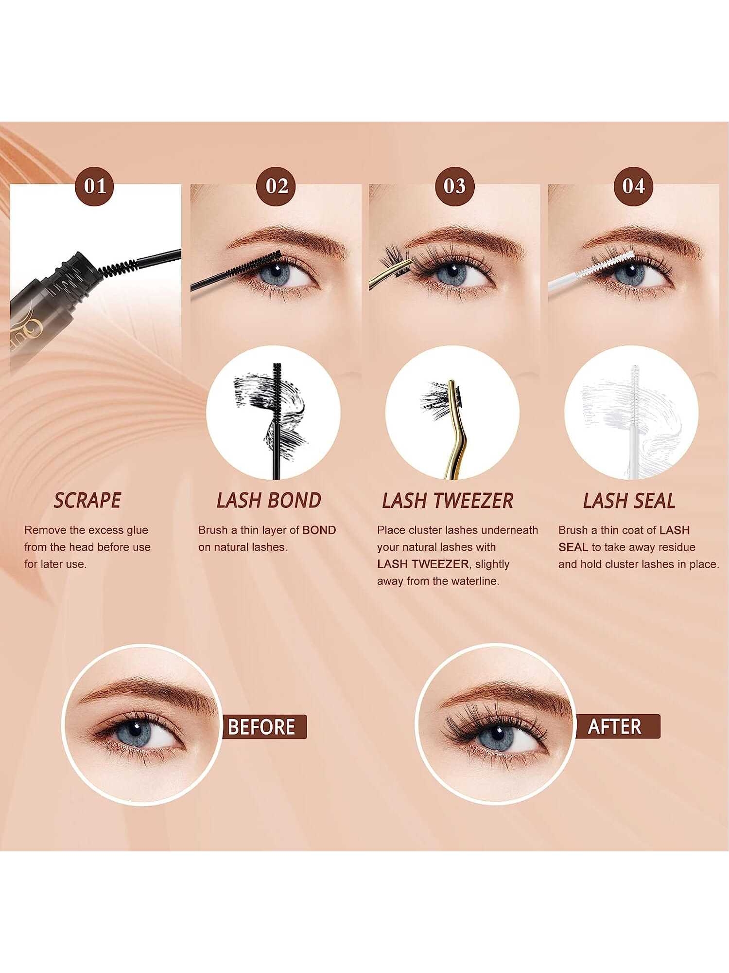 Azenlo Cluster Lashes 144 Individual Lashes Clusters Eyelash Extensions Individual