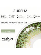 Chrismas Freshlady Aurelia 14.2mm Colored Contact Lenses 1 Year Disposable Green