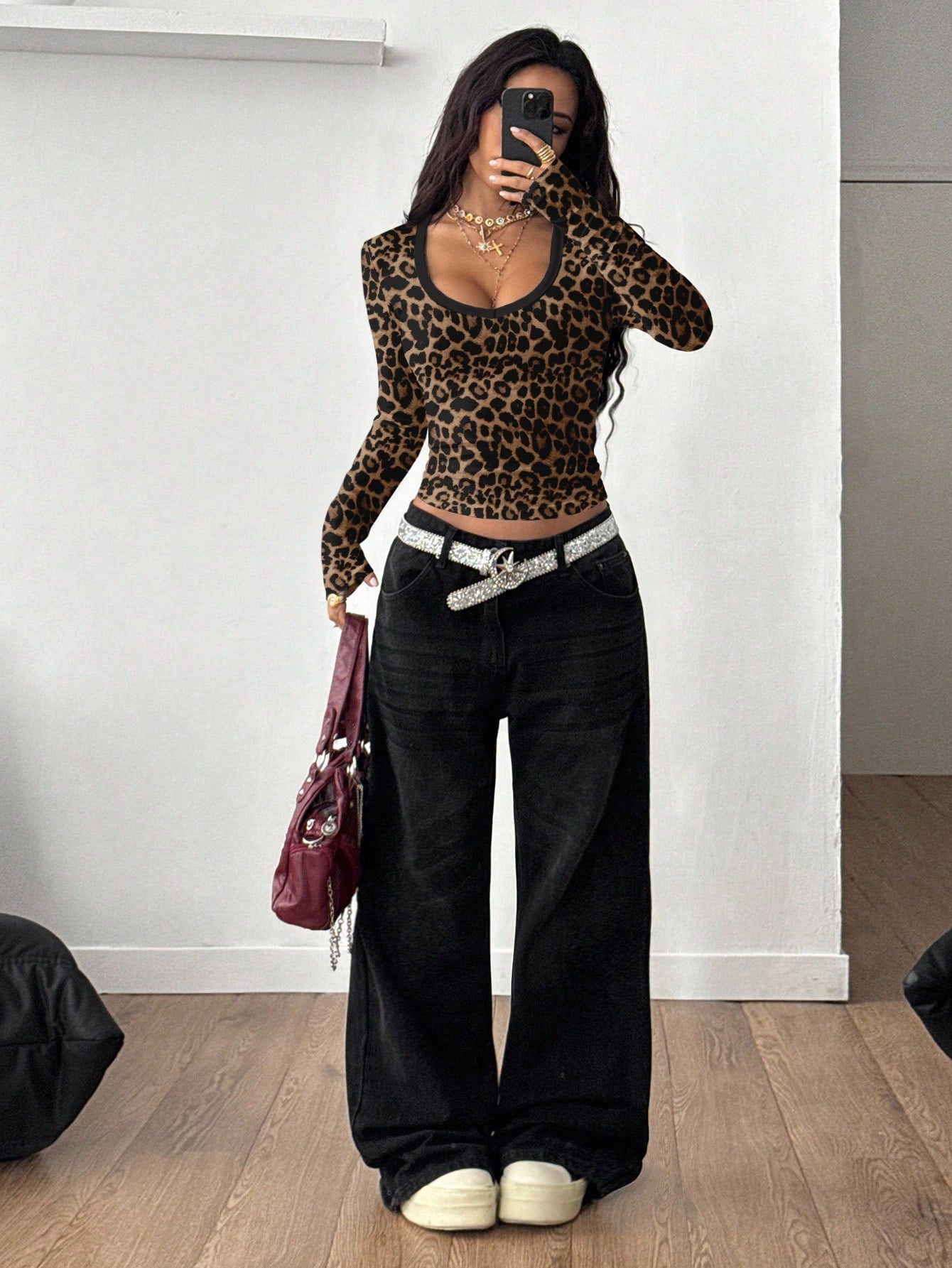Coolane Casual Women's Y2K Streetwear Bustier V-Neck T-Shirt