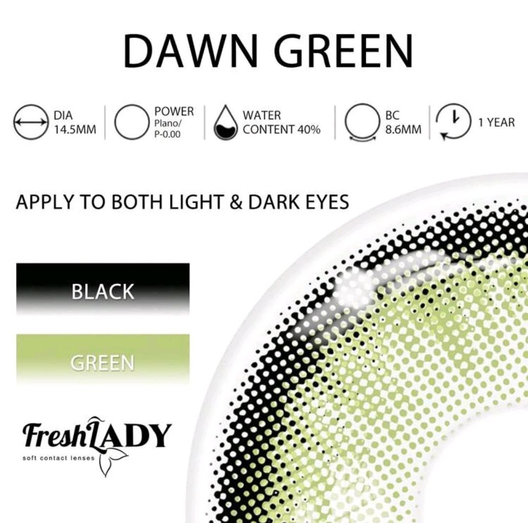 Freshlady Dawn Green Colored Contact Lenses 1 Year Disposable