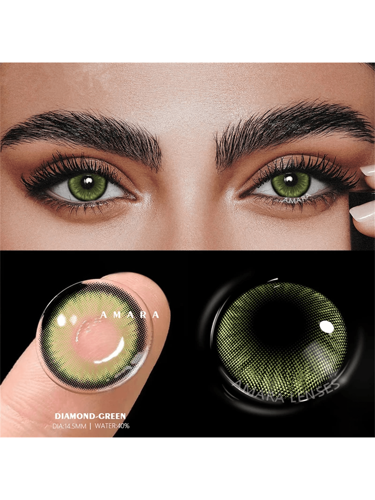 Green Eye Enlargement Contact Lenses 1 Pack Hema Natural Annual Disposable Large Diameter Color Contact Lenses Suitable For Dating Or Daily Wear