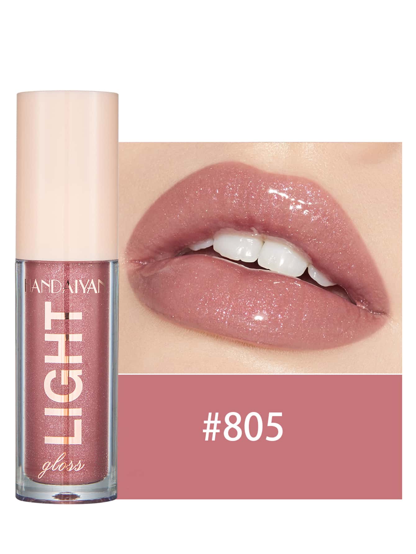 HANDAIYAN Glossy Mirror Glass Effect Lip Gloss, Liquid Shimmery Pearl Moisturizing Long-Lasting Lipstick