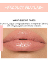 HANDAIYAN Glossy Mirror Glass Effect Lip Gloss, Liquid Shimmery Pearl Moisturizing Long-Lasting Lipstick