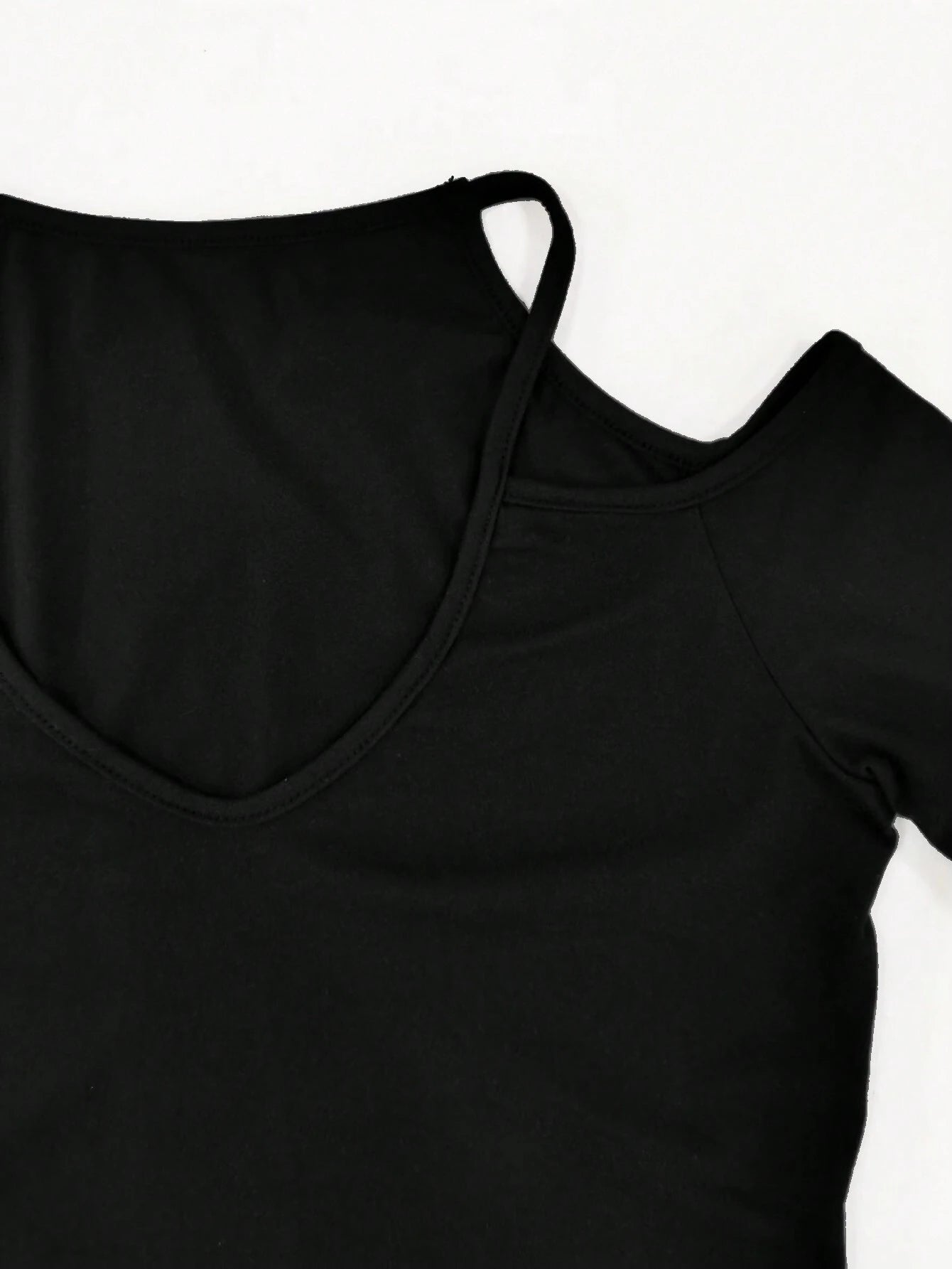 INAWLY Ladies' Solid Color Open Shoulder Long Sleeve Casual T-Shirt