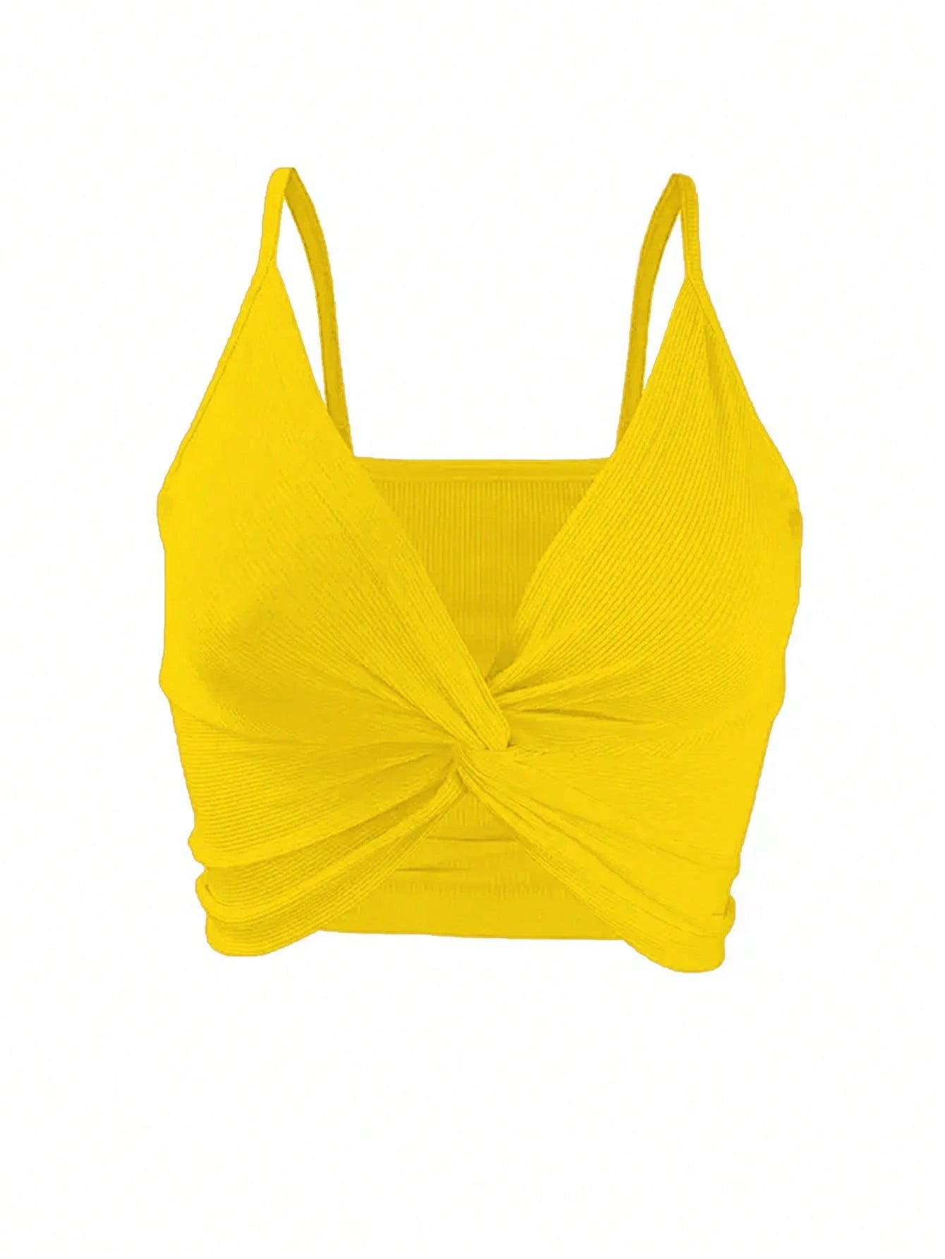 INAWLY Summer Fashion Solid Color Twist Crop Camisole Top