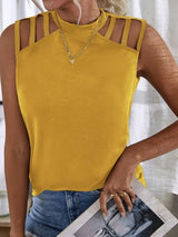 Keyhole Back Cutout Detail Tank Top