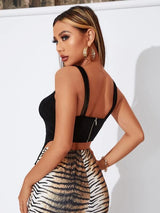 Knot Front Split Hem Velvet Cami Top