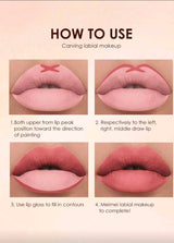 LANGMANNI 2Pcs Lipgloss+Lipliner Long-Lasting Waterproof Liquid Lipstick Makeup Set(#01)