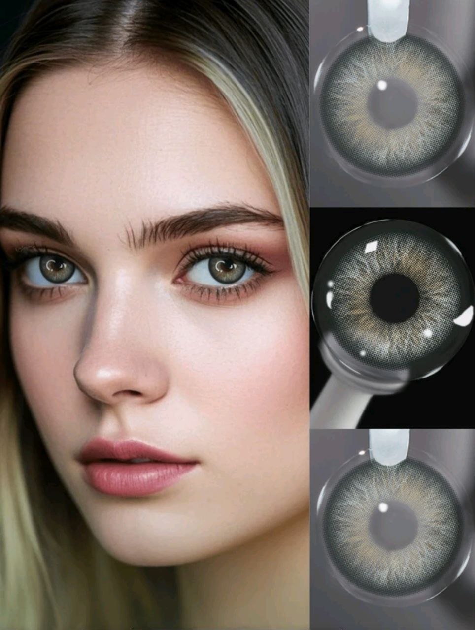 Lalens 1 Box (2 Pieces) 1 Year Disposable Crush Green Hazelnut Color Contact Lenses