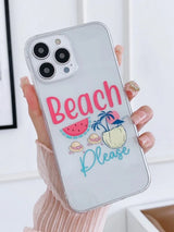 Letter Graphic Clear Phone Case