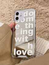 Letter Graphic Mirror Phone Case