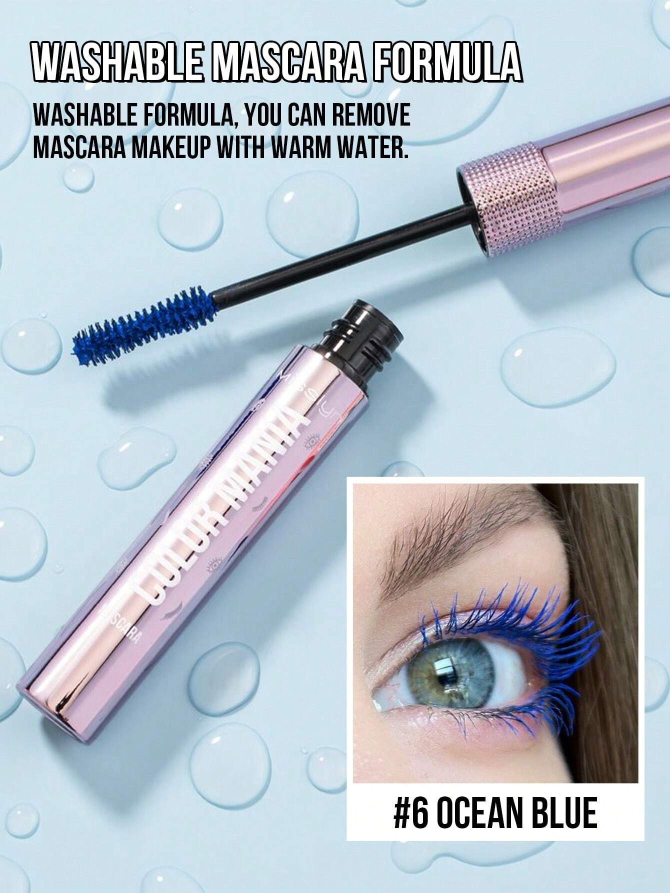 MissIyn Color Mania Mascara, Smudge Proof, Dramatic Volume, Long-Wearing, Volumizing Effect