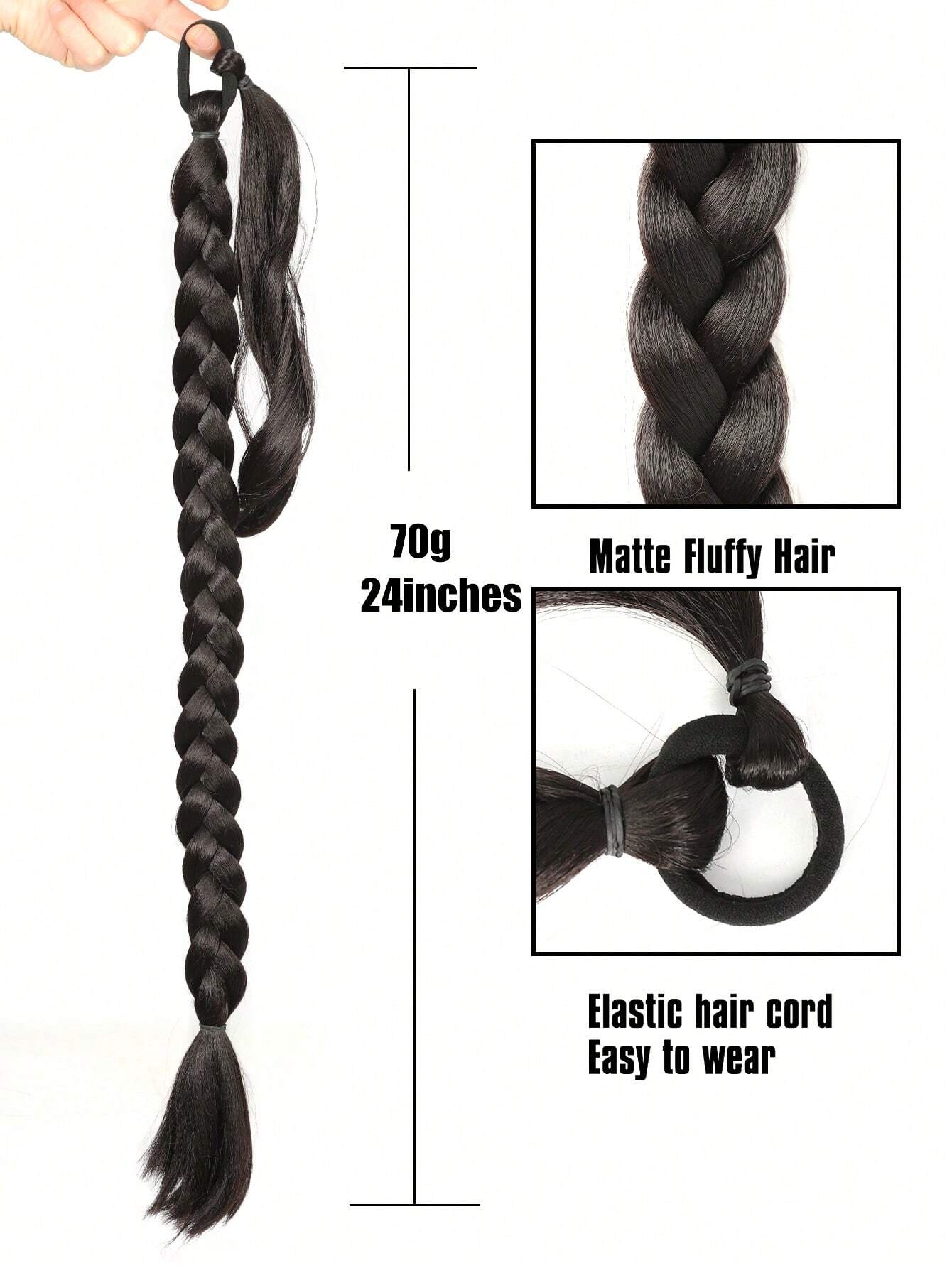 Ponytail Extensions Synthetic Boxing Braids Ponytail Hair Rope For Women High Temperature Fiber Black Brown Ponytail