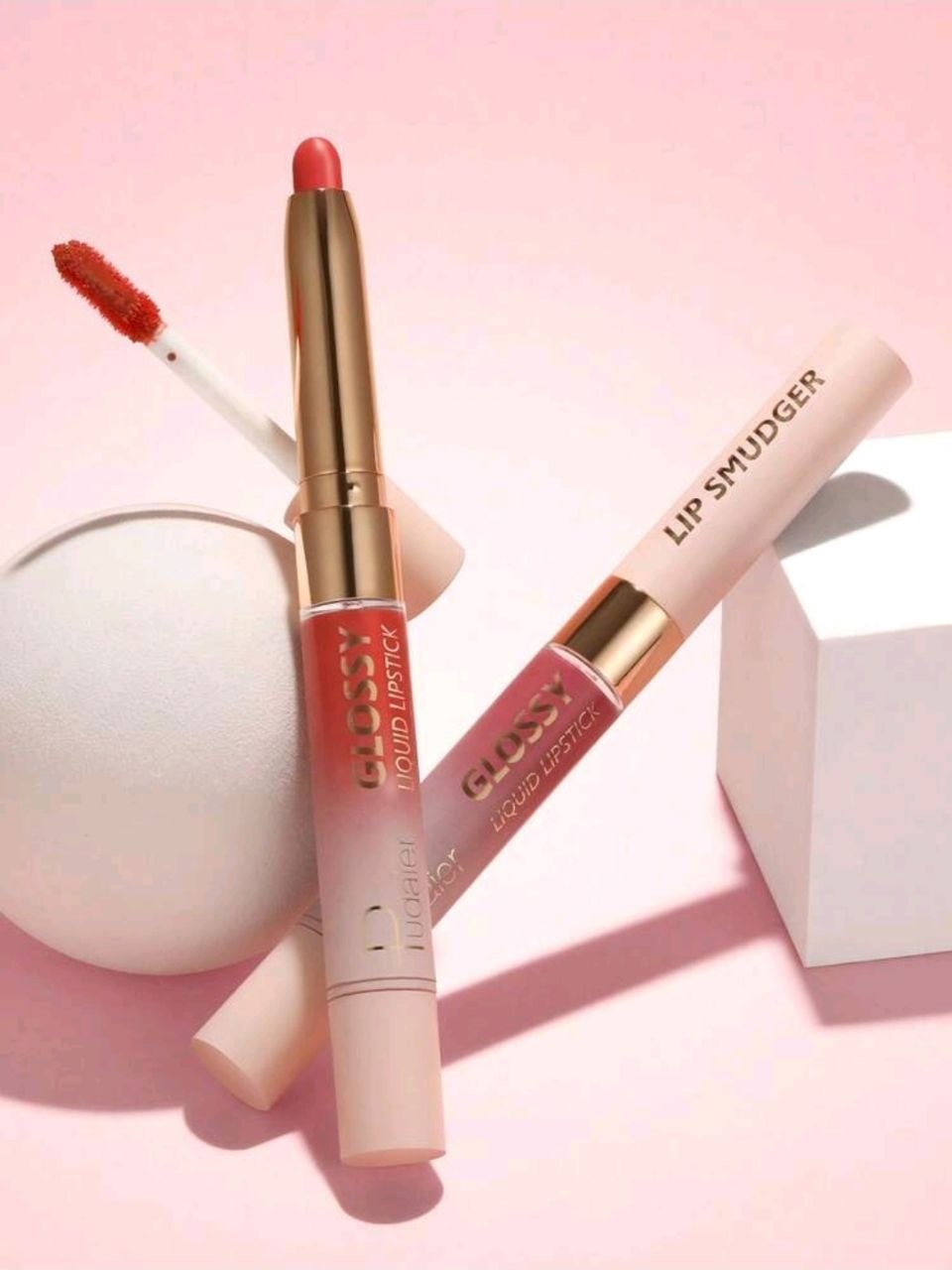 Pudaier 2-In-1 Matte Lipstick &amp; Gloss: Dual Effects Of Matte &amp; Shine, Long-Lasting &amp; Smudge-Proof Lip, Perfect For Hottest Festive &amp; Daily Makeup Looks #02
