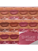 Pudaier Waterproof Lip Mousse Smudge-Proof, Non-Sticky Lip Gloss, Cup-Proof, Long-Lasting, Easy To Apply, Matte Finish Lip Glaze