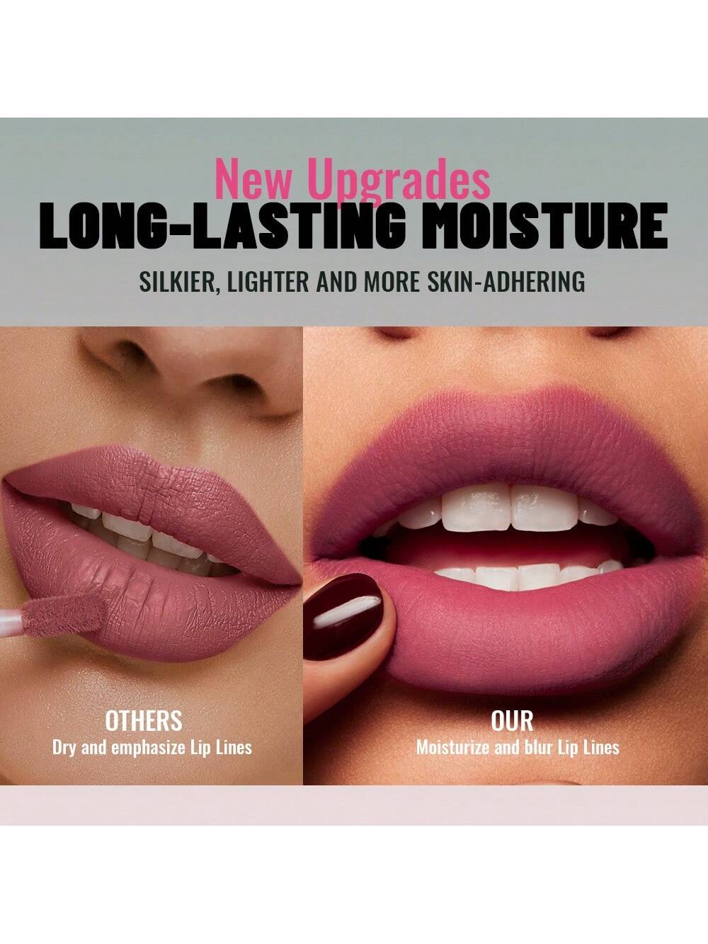 Pudaier Waterproof Lip Mousse Smudge-Proof, Non-Sticky Lip Gloss, Cup-Proof, Long-Lasting, Easy To Apply, Matte Finish Lip Glaze