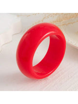 Retro European Style Personalized Artistic Resin Textured Oversized Geometric Round Acrylic Bangle Bracelet