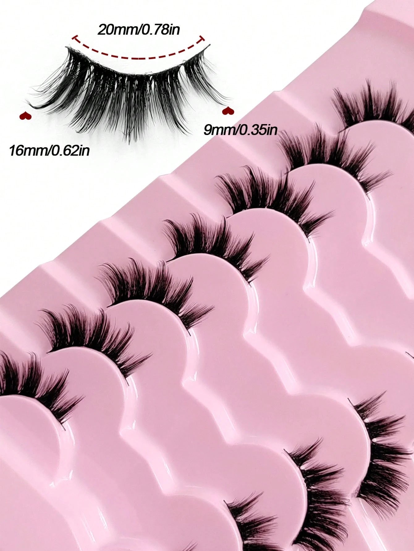Rikuaild 7 Pairs Natural Look Half-Lash False Eyelashes, Fluffy Soft Cat Eye Style