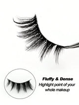 Rikuaild 7 Pairs Natural Look Half-Lash False Eyelashes, Fluffy Soft Cat Eye Style