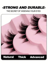 Rikuaild 7 Pairs Natural Look Half-Lash False Eyelashes, Fluffy Soft Cat Eye Style