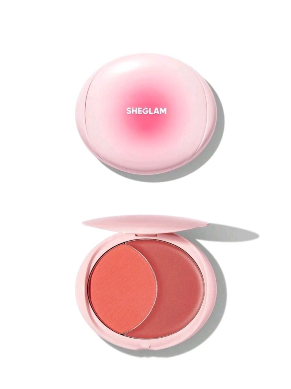 SHEGLAM Cheek 2 Cheek Blush Duo-Cherry Sorbet 5 Shades Cream Powder Blush Double Long Lasting Pigment Dual