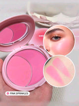 SHEGLAM Cheek 2 Cheek Blush Duo-Pink Sprinkles 5 Shades Cream Powder Blush Double Long Lasting Pigment Dual