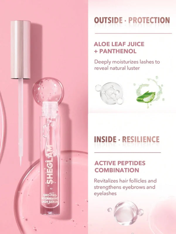SHEGLAM Gro-Pro Nourishing Lash Serum Clear Brow Serum Easy-To-Apply Strengthen Sparse And Fragile Lash Eyebrow And Lash Treatment