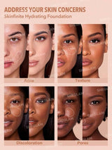 SHEGLAM Skinfinite Hydrating Foundation-Chantilly Flawless Dewy Foundation Hydrating Coverage Lightweight Natural Soft Liquid Foundation