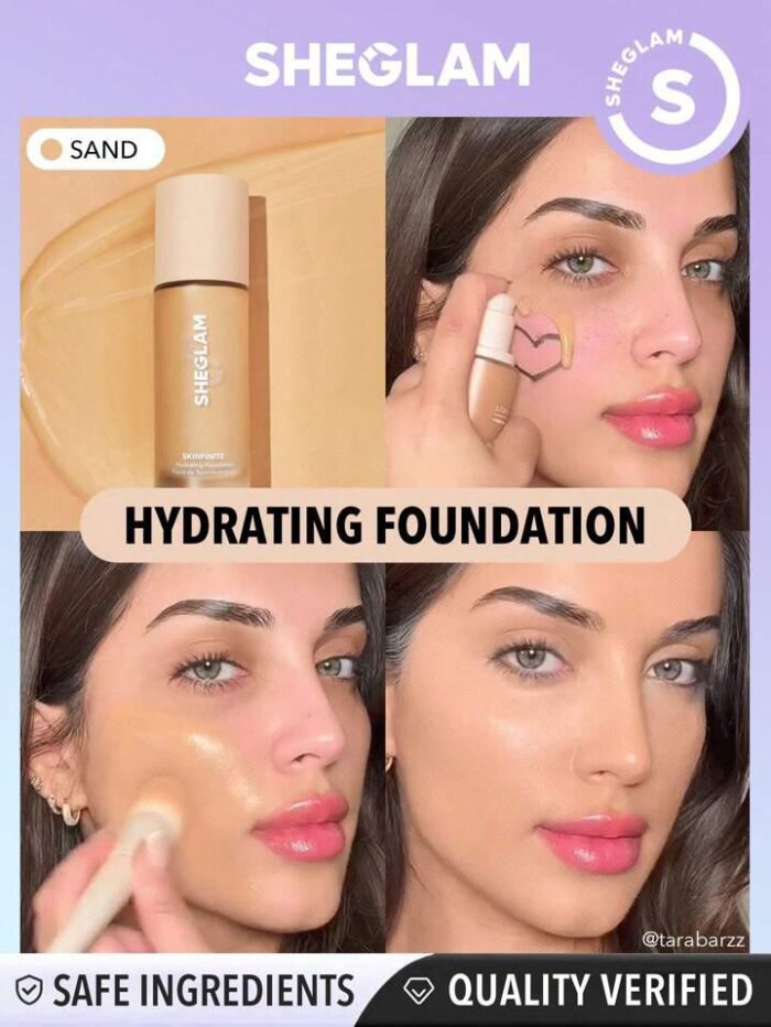 SHEGLAM Skinfinite Hydrating Foundation-Sand Flawless Natural Soft Liquid Foundation