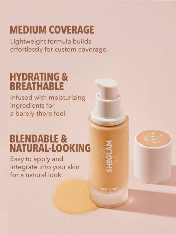 SHEGLAM Skinfinite Hydrating Foundation-Sand Flawless Natural Soft Liquid Foundation