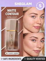 SHEGLAM Sun Sculpt Liquid Contour-Tawny Amber  Gel Cream Contour  Non-Greasy Long Lasting Highly Pigmented Natural Contour Contouring Weightless Bronzer
