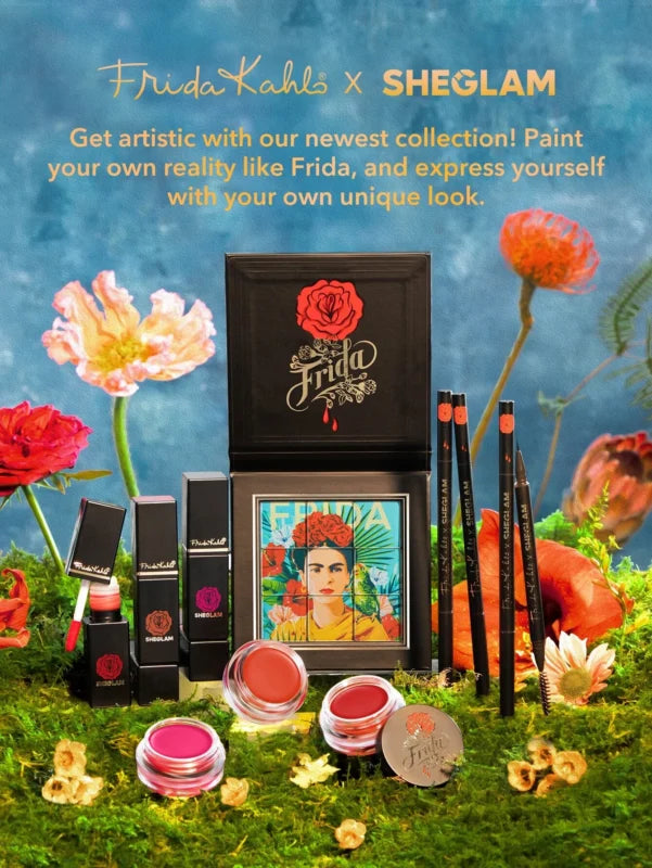 SHEGLAM X Frida Kahlo Masterpiece Eyeshadow Palette 9-Color Shimmer Matte Eyeshadow Palette Rose Pearlescent Shimmer Evenly Pigmented Smooth  Blendable Eyeshadow