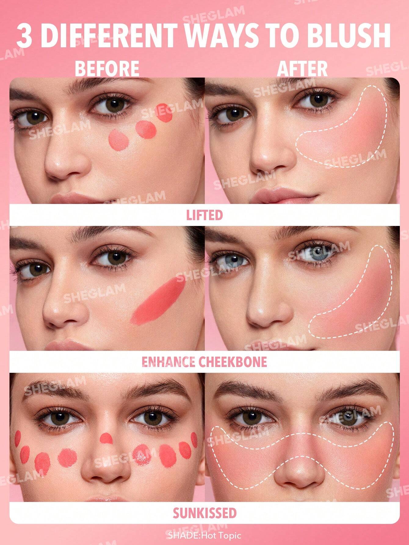 SHEGLAM Color Bloom Liquid Blush-Hot Topic Liquid Blush Liquid Waterproof Long Lasting High Pigment
