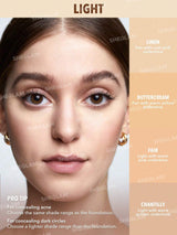 SHEGLAM Perfect Skin High Coverage Concealer-Linen 20 Shades Liquid Concealer Brush Moisturizing Weightless All-Day Hydrate Concealer Makeup