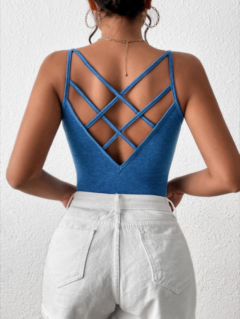 SHEIN Privé Crisscross Backless Cami Top
