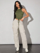 SHEIN BAE Solid Color Tight-Fitting Camisole Top With Straps