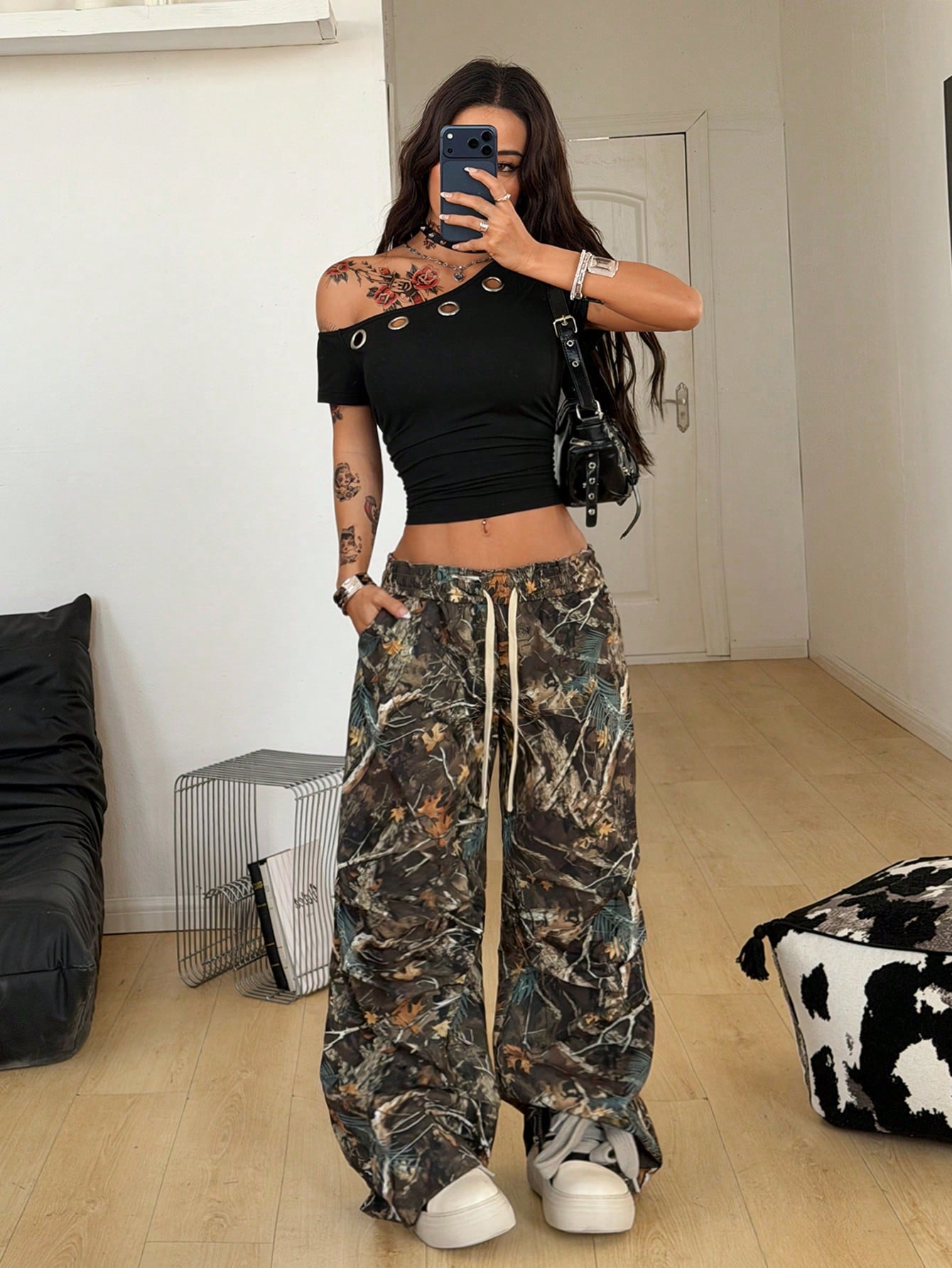 SHEIN Coolane Women's Summer Streetwear Grunge Goth Vintage