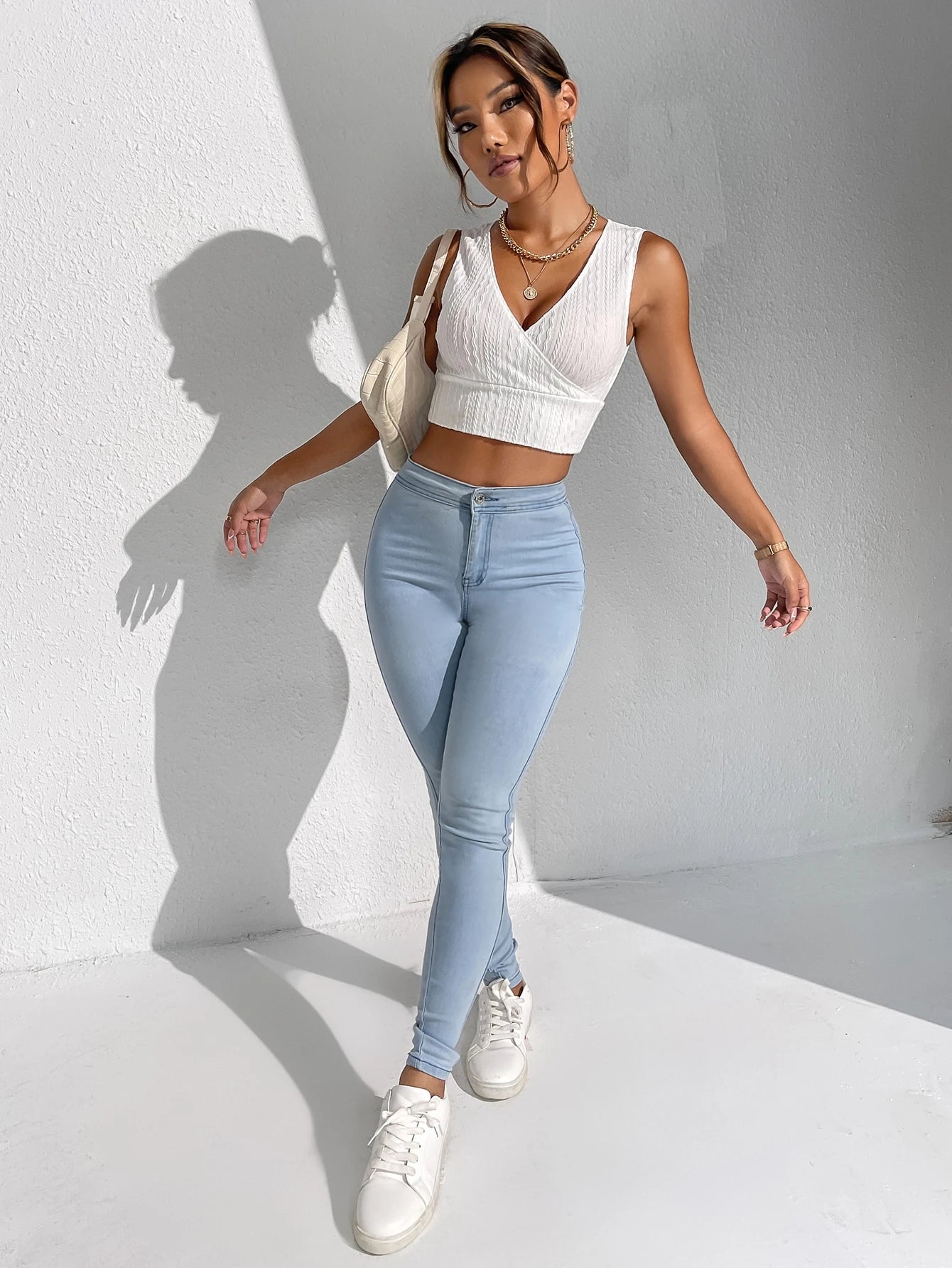 SHEIN Essnce Surplice Neck Tank Top