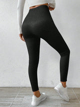 SHEIN Essnce Women's Fleece Lined Tight-Fit Drawstring Sporty Outdoor Yoga Leggings