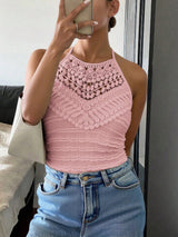 SHEIN Frenchy Women's Solid Color Lace Splice Slim Fit Tank Top