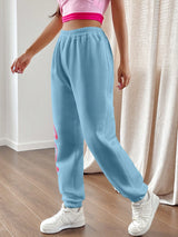 SHEIN Qutie Women's Elastic Waist &amp; Cuffed Hem Sweatpants With Letter Print
