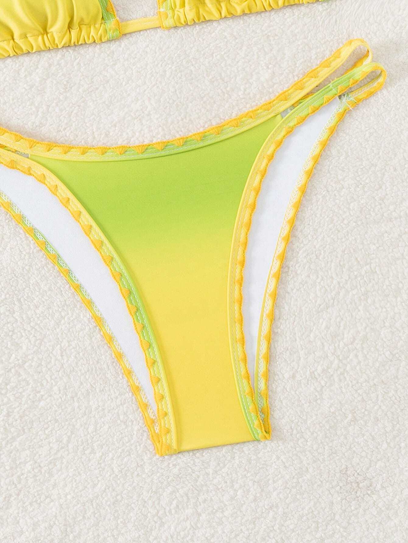 SHEIN VCAY Women's Gradient Color Sexy Bikini Set For Summer Beach, Two-Piece Swimsuit