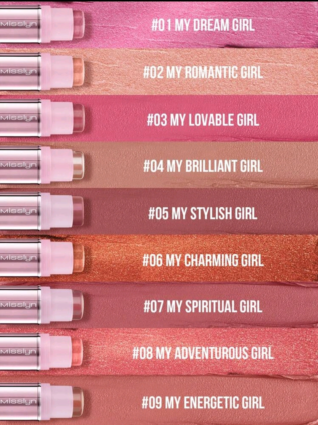 MissIyn You Glow Girl! Multi Stick, Cream Multi Stick, Richly Pigmented Infused With Formula With Shea Butter&amp;Sunflower Seed Wax, Lightweight Formula, Refreshing Moisture Boost Blush Stick 03