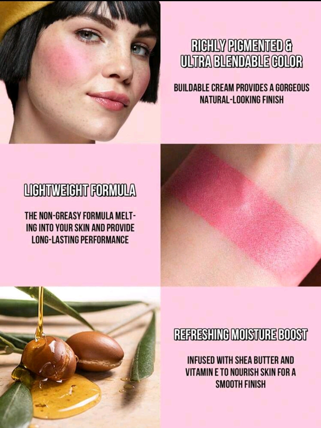 MissIyn You Glow Girl! Multi Stick, Cream Multi Stick, Richly Pigmented Infused With Formula With Shea Butter&amp;Sunflower Seed Wax, Lightweight Formula, Refreshing Moisture Boost Blush Stick 03