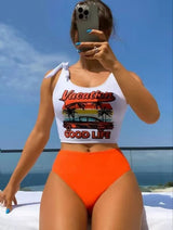 Swimsuit New Fashion Sporty Conservative Bikini Swimwear Set