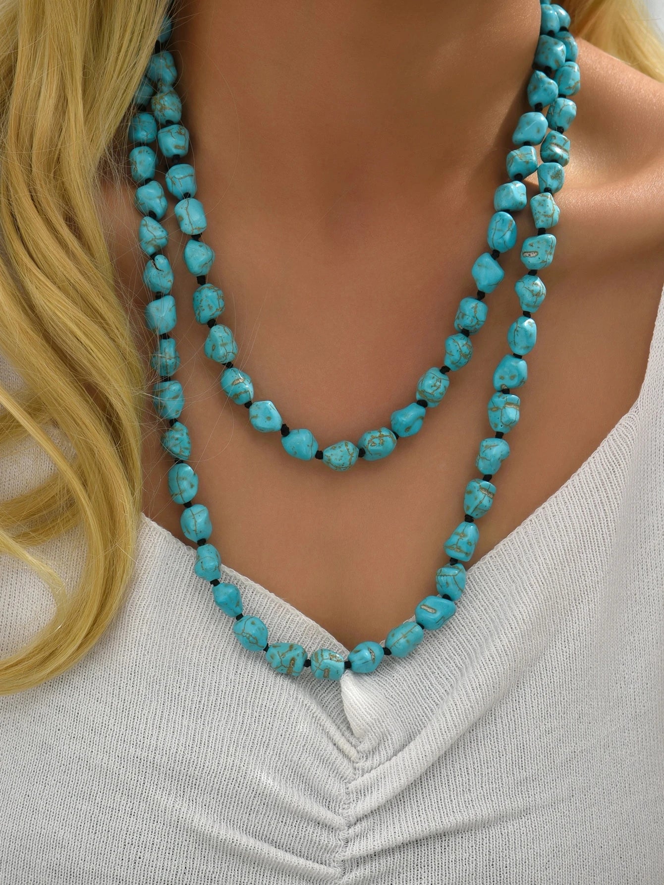 Turquoise Beaded Layered Necklace