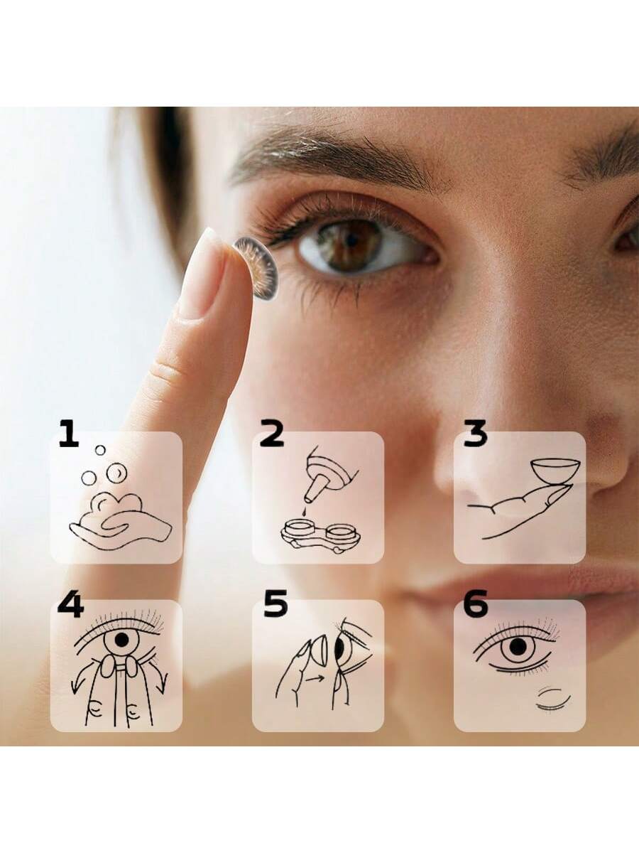 UYAAI UYAAl Colored Brown Contact Lenses For Eyes 1 Pair 1 Year Disposable Fashion Lenses
